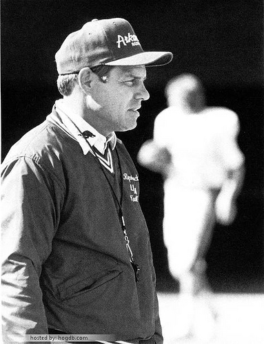 Coach Ken Hatfield. Photo from hogdb.com